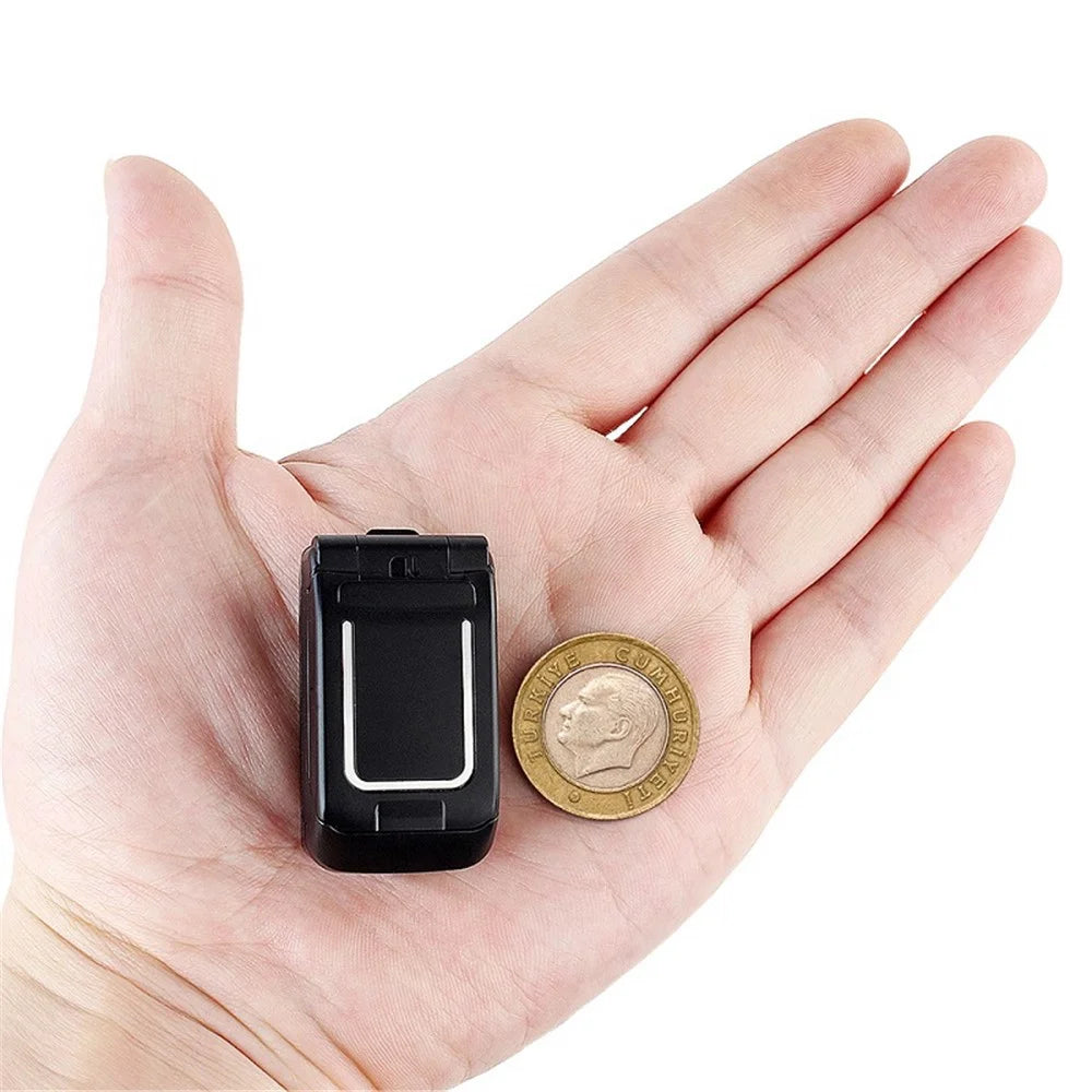 LONG-CZ J9 Flip Mobile Phone Bluetooth-compatible Dial Small Phone Supports 2G Network GSM 850 / 900 / 1800 / 1900MHz - Black - 4