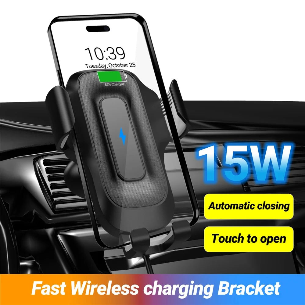 X15 Smart Sensor Wireless Car Charger Phone Mount Fast Charging Car Charger for iPhone 14 / 13 / 12 Series - 2