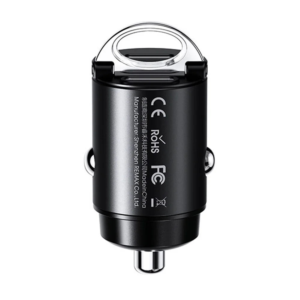 REMAX RCC350 Tanya Pro Max Series PD 45W Fast Charging Dual Type-C Car Charger with Mini Ring Handle - 1