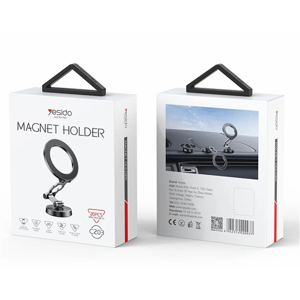 YESIDO C203 Magnetic Car Mount Phone Holder 360-Degree Rotation - 7