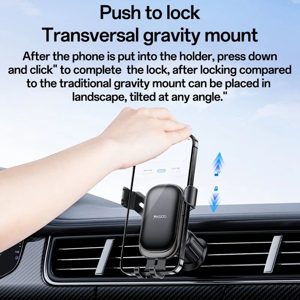 YESIDO C247 Gravity Sensing Phone Clamp Cell Phone Holder Car Air Vent Mount Bracket - 4