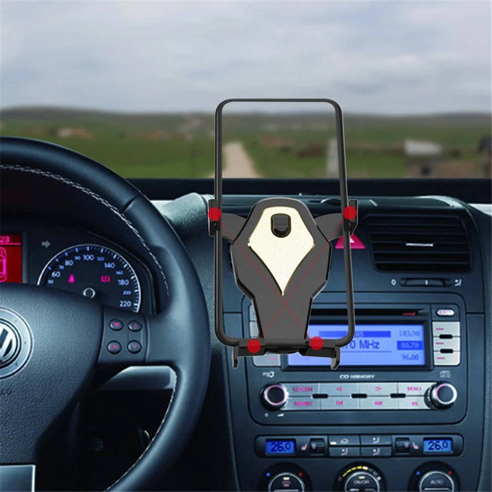 YC04 360 Degrees Rotating Car Air Vent Mount Retractable Arms Mobile Phone Holder Bracket - Gold - 2