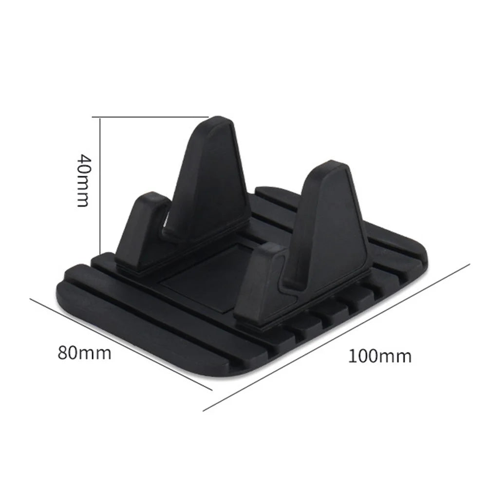 Vehicle Mounted Anti-skid Silicone Pad Car Navigation Mobile Phone Bracket - Black - 6