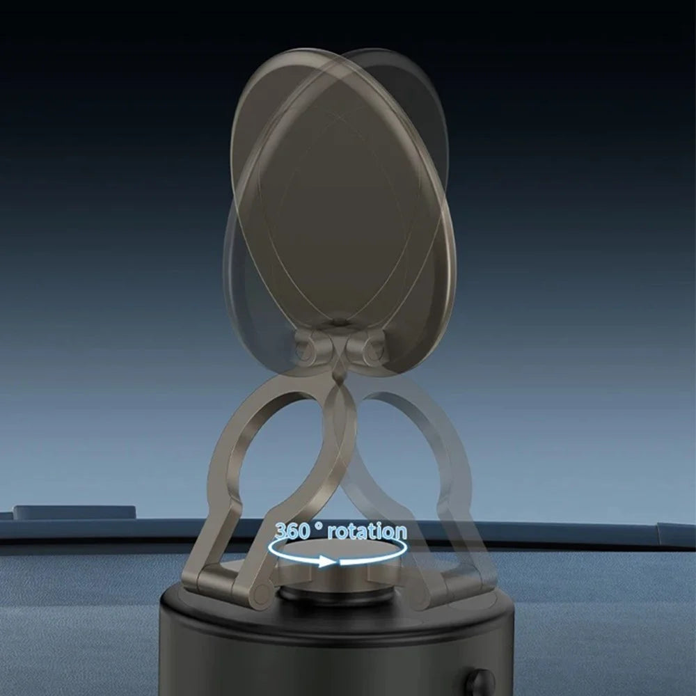 D2 Car Phone Holder 3-Axis Folding Magnetic Suction Cup 360 Degree Rotation Phone Stand - 7