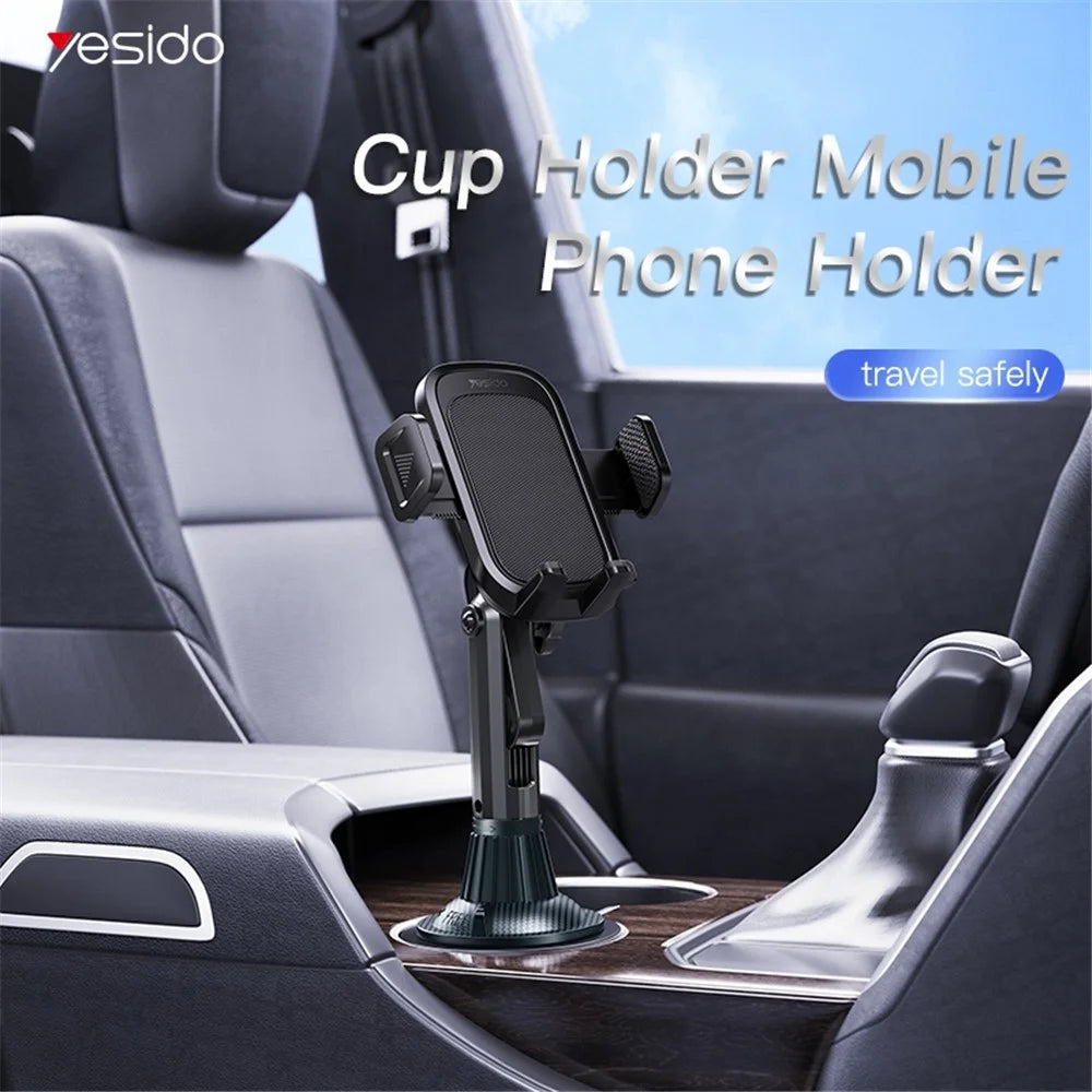 YESIDO C195 360 Degrees Rotating 4-6.7 inch Phone Bracket for Car Cup Holder Stand - 5
