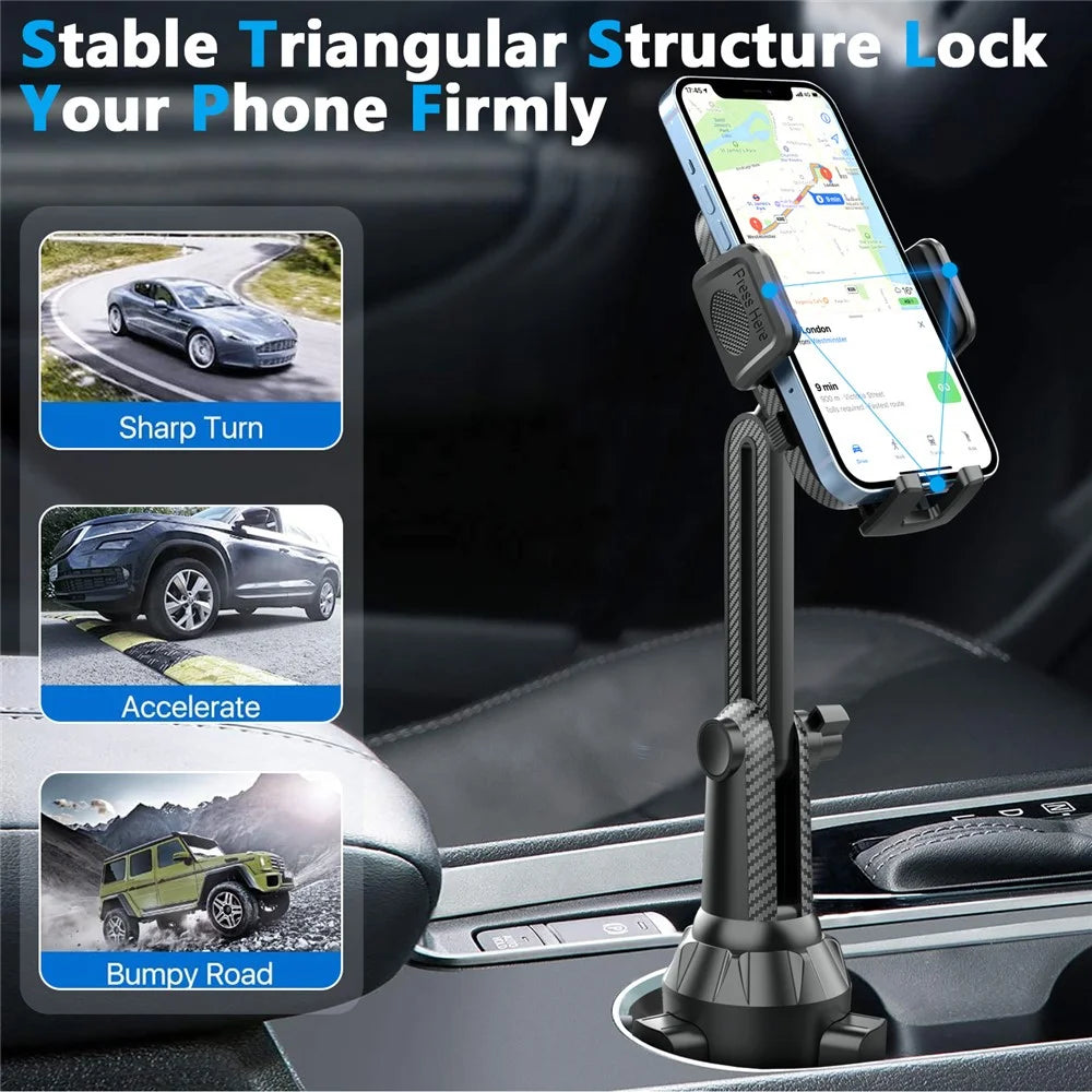 ML238 Adjustable Long Neck Car Cup Holder Phone Mount 360 Degree Rotation Universal Smartphone Stand - 5
