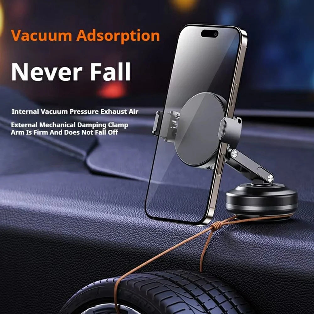 X63J Foldable Car Phone Mount Vacuum Suction Dashboard Phone Navigation Stand - 5