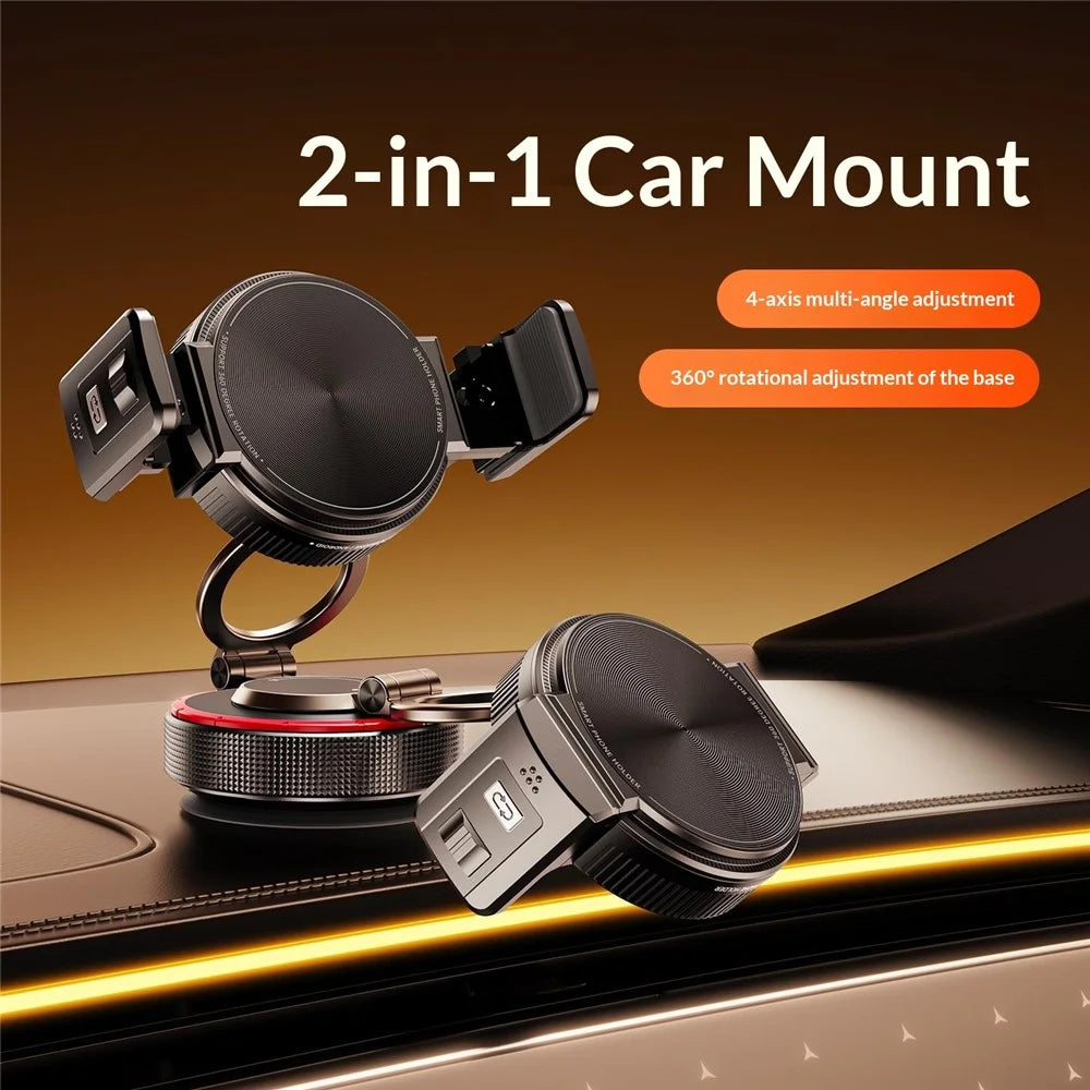 K33A Magnetic Car Phone Mount Holder Strong Vacuum Suction Cup Dashboard Windshield Universal for Navigation - Black - 6