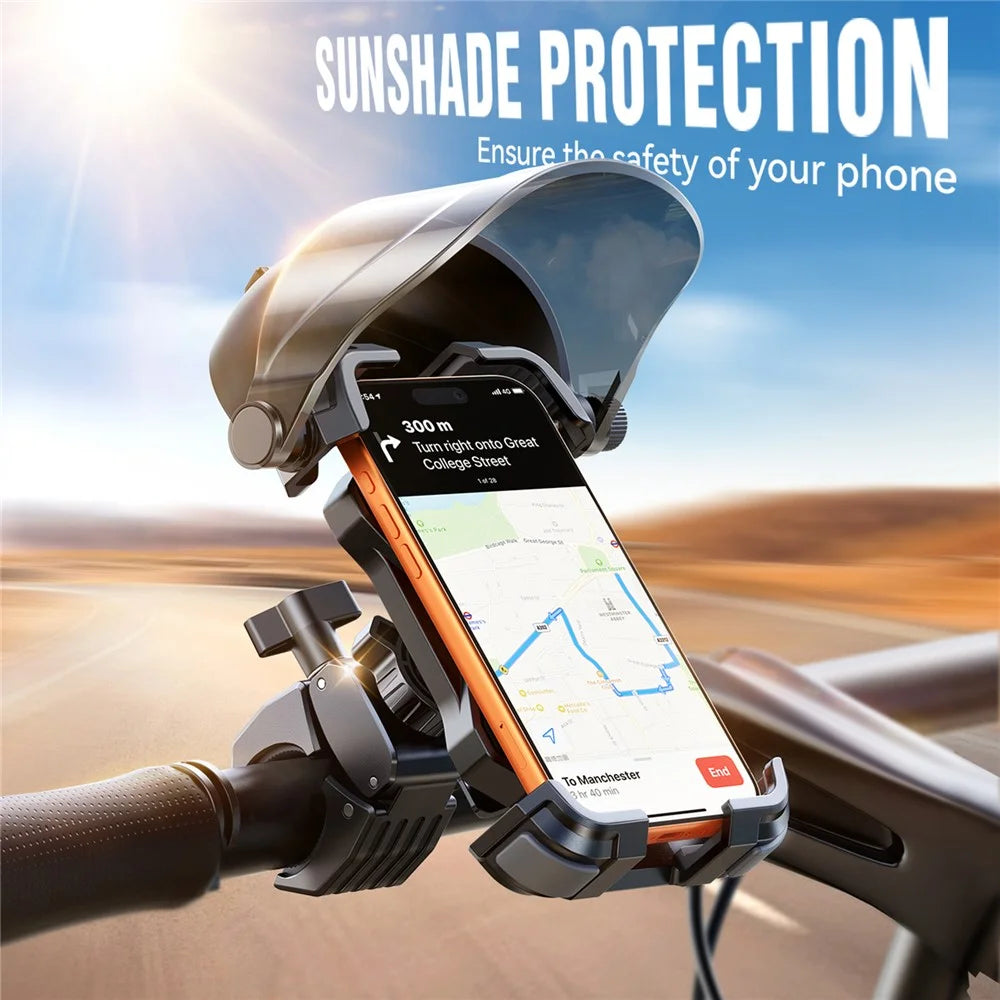 JOYROOM JR-ZS528 Bike Phone Holder with Sunshade Bicycle Handlebar Mount Cellphone Bracket - 2