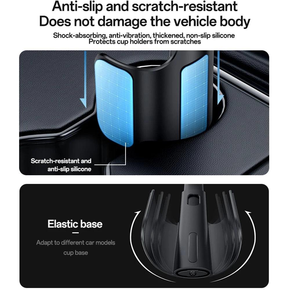 YESIDO C230 Car Cup Holder Phone Mount 360 Degree Rotating Magnetic Cellphone Stand - Black - 7
