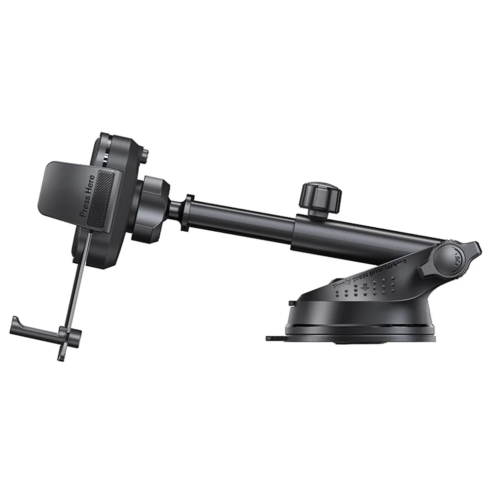 USAMS US-ZJ072 Car Dashboard Windshield Telescopic Arm Transparent Design Phone Holder Suction Cup Bracket - 4