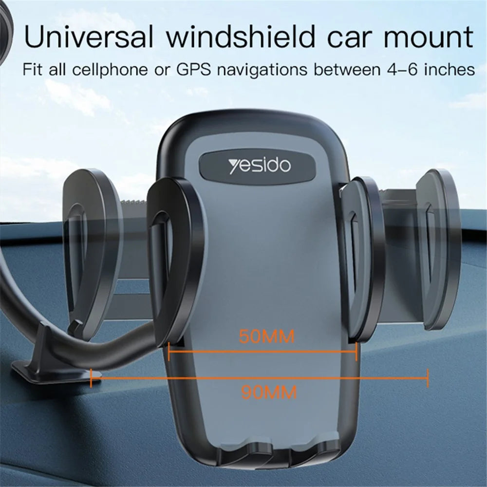 YESIDO C108 40cm Car Bendable Arm Smartphone Bracket Windshield Sucker Mount Cell Phone Holder with Mini Support - 4
