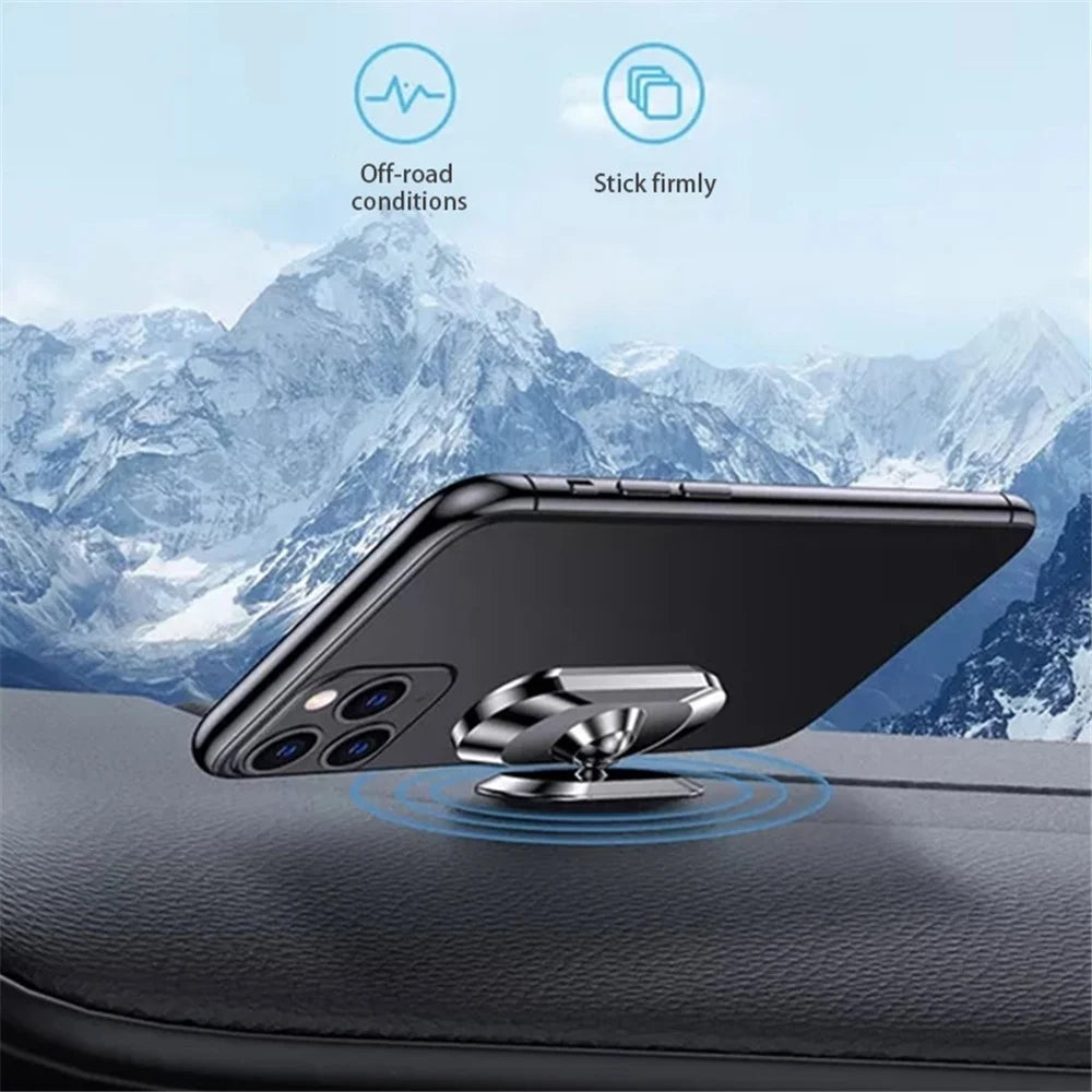 ZHILANG C58 Creative Magnetic Phone Holder for Car Phone Mount 360 Degree Rotating Multi-Functional Dashboard Stand - Silver - 2