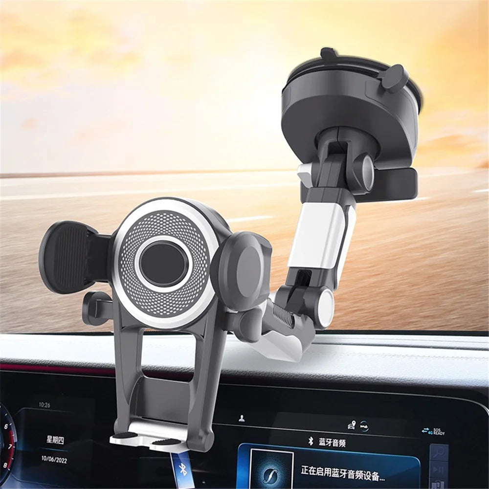 X0666 Multifunction Car Dashboard Phone Holder Adjustable Windshield Cell Phone Mount for Vehicles, Trucks - 2