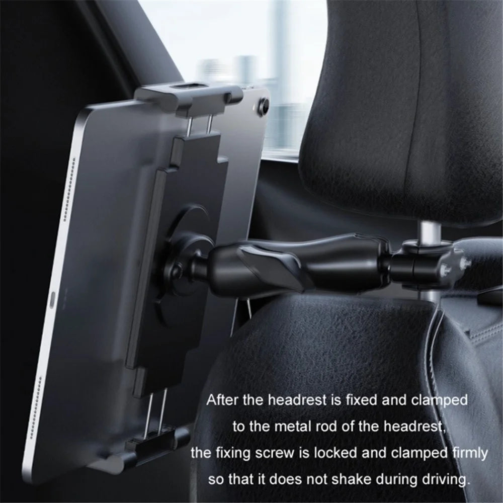Car Headrest Metal Phone Mount Stretchable Car Seat Back Tablet Holder Compatible with 4.7-11 inch Cellphone, Tablets - 2