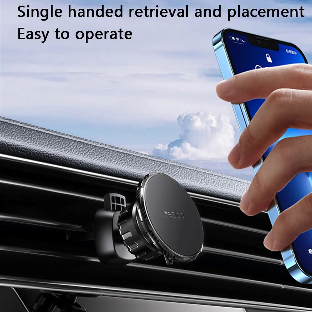 YESIDO C160 360 Degree Rotation Car Sucker Mount Magnetic Mobile Phone Holder with Air Vent Clip - 3