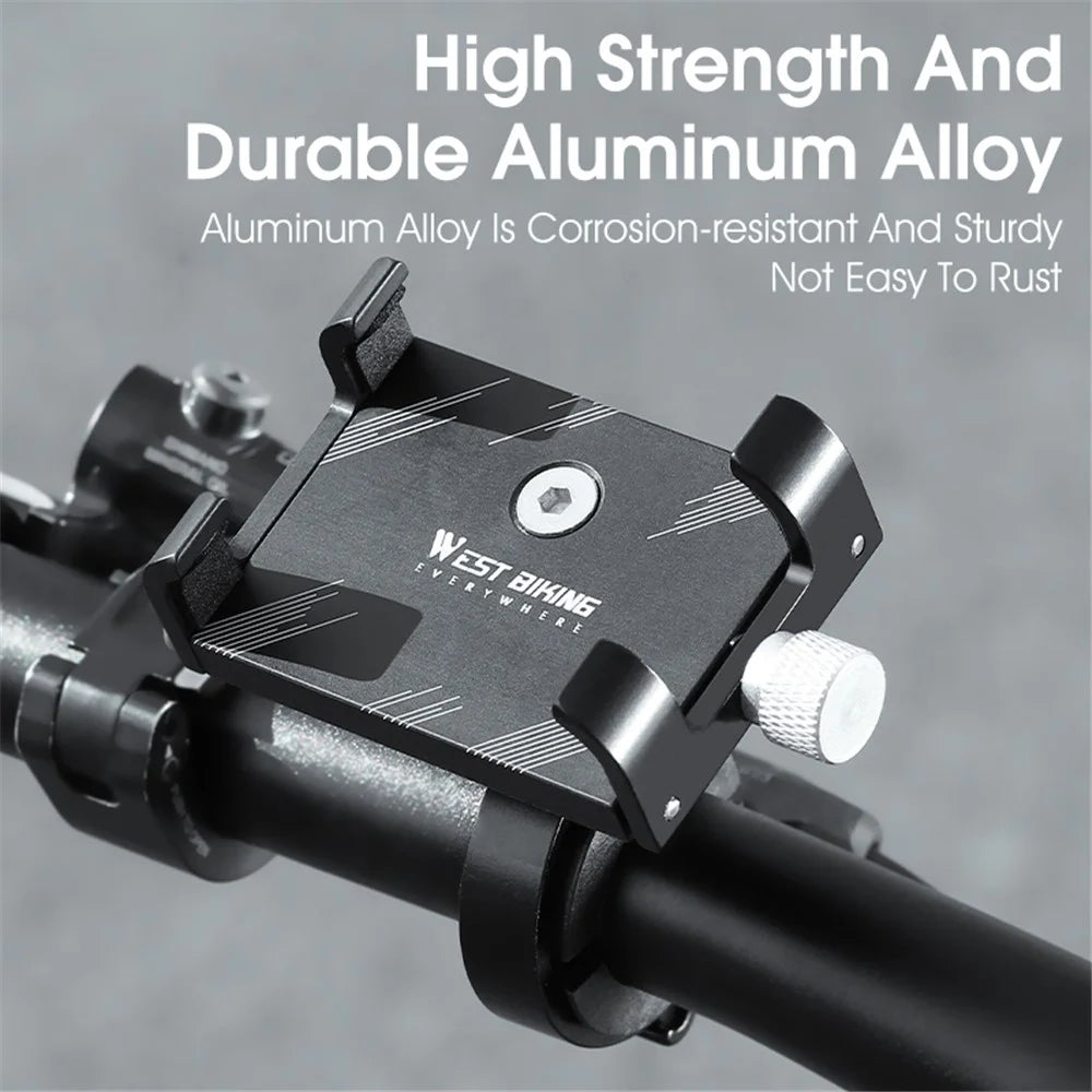 WEST BIKING YP0715068 Bike Handlebar Phone Holder Aluminum Alloy Cycling Phone Bracket - Meteor - 2