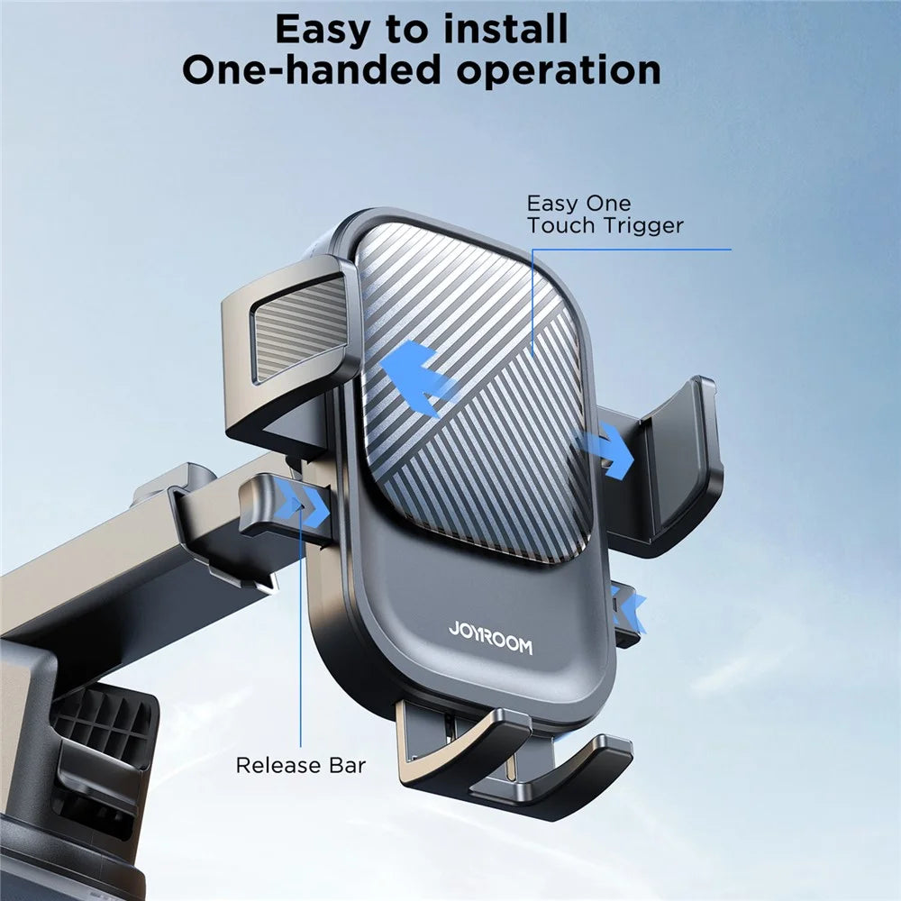 JOYROOM JR-OK6 Car Dashboard Self-Adhesive Mounting Cell Phone Clamp Holder Bracket for iPhone 16 / 16 Plus / 16 Pro / 16 Pro Max - 4