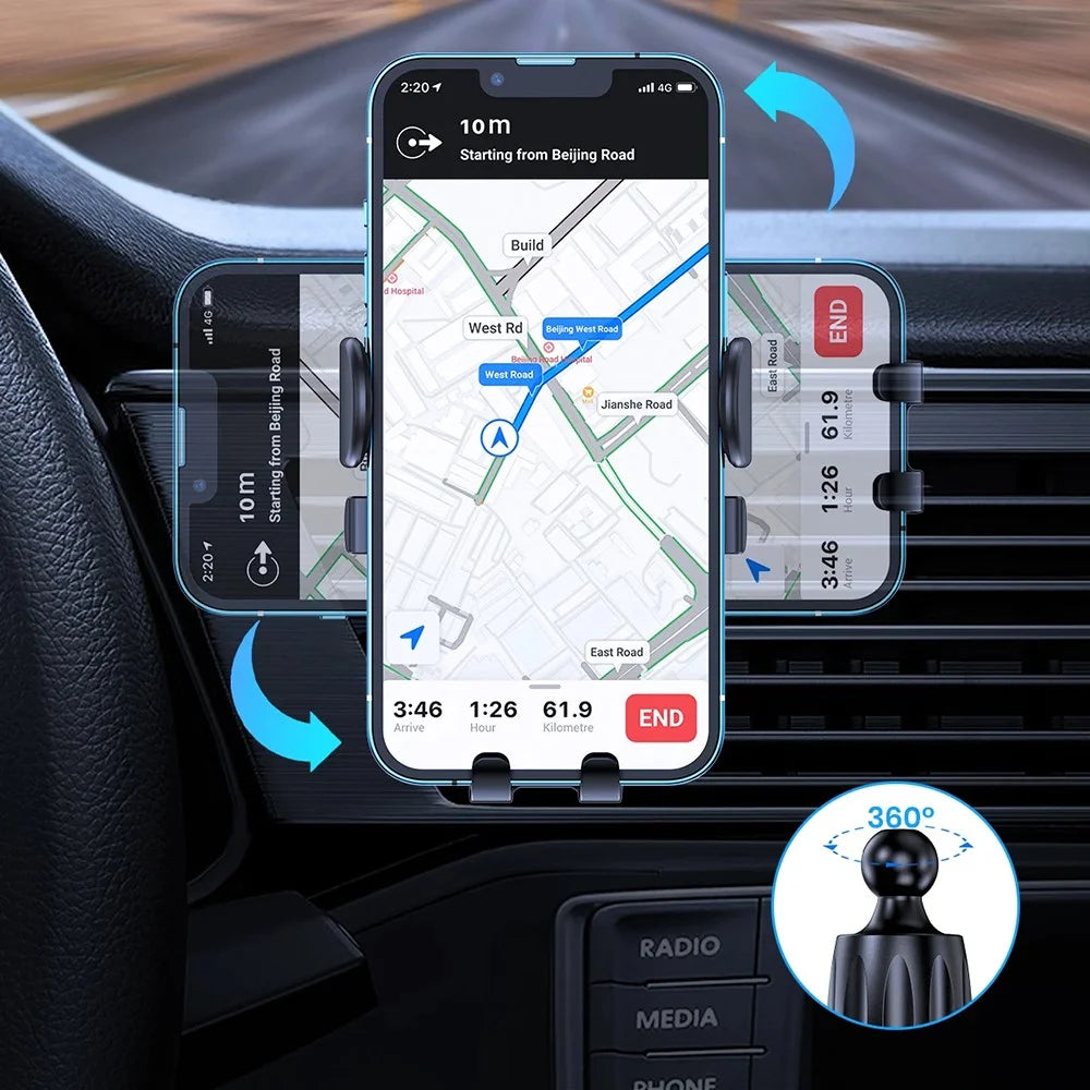 D23+CF Car Phone Holder Air Vent Cell Phone Holder for Car Hands Free Easy Clamp Cradle in Vehicle - 6