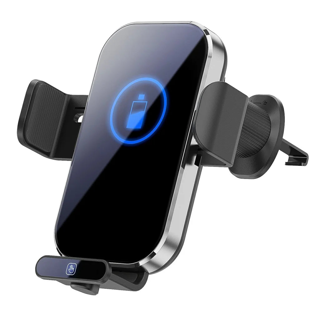 X10s 66W High Power Intelligent Induction Car Air Vent Hook Wireless Charger - Silver - 1