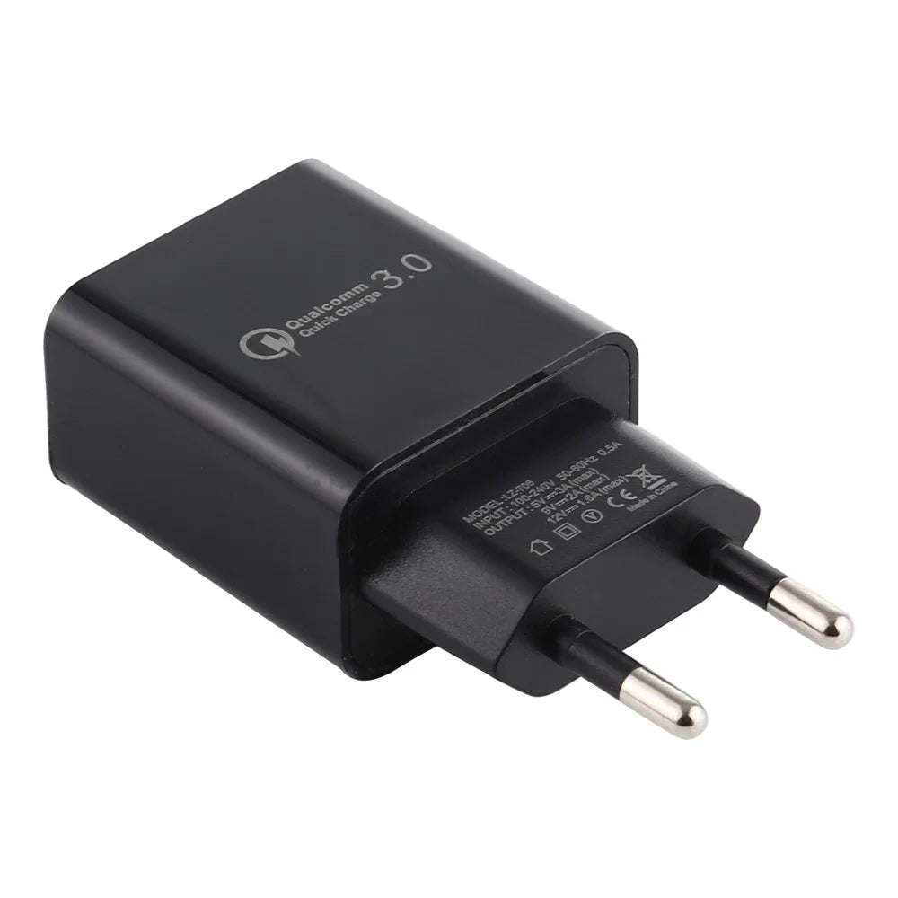 LZ-706 QC 3.0 Fast Charging USB Wall Charger Travel Power Adapter - Black - 2