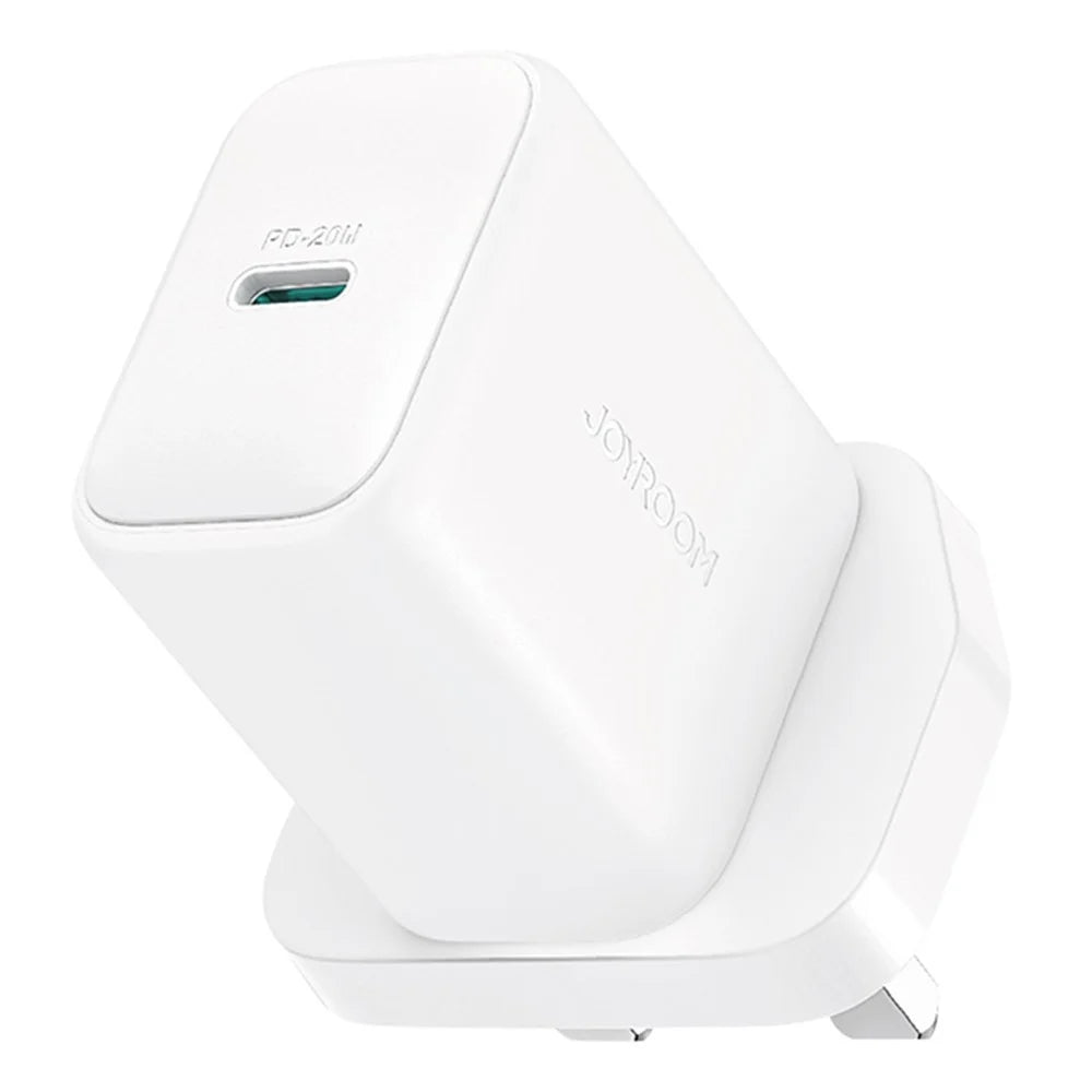 JOYROOM JR-TCF20 UK Plug PD 20W Fast Charger Type-C Wall Charger Adapter for iPhone 16-15 Series, White - 1