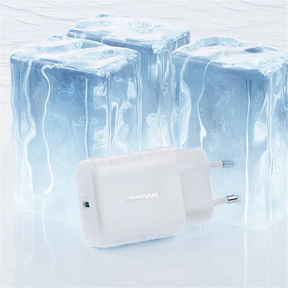 JOYROOM JR-TCF24 PD 30W Fast Charging Power Adapter Type-C Mini Wall Charger, EU Plug for iPhone 16-15 Series - White - 7