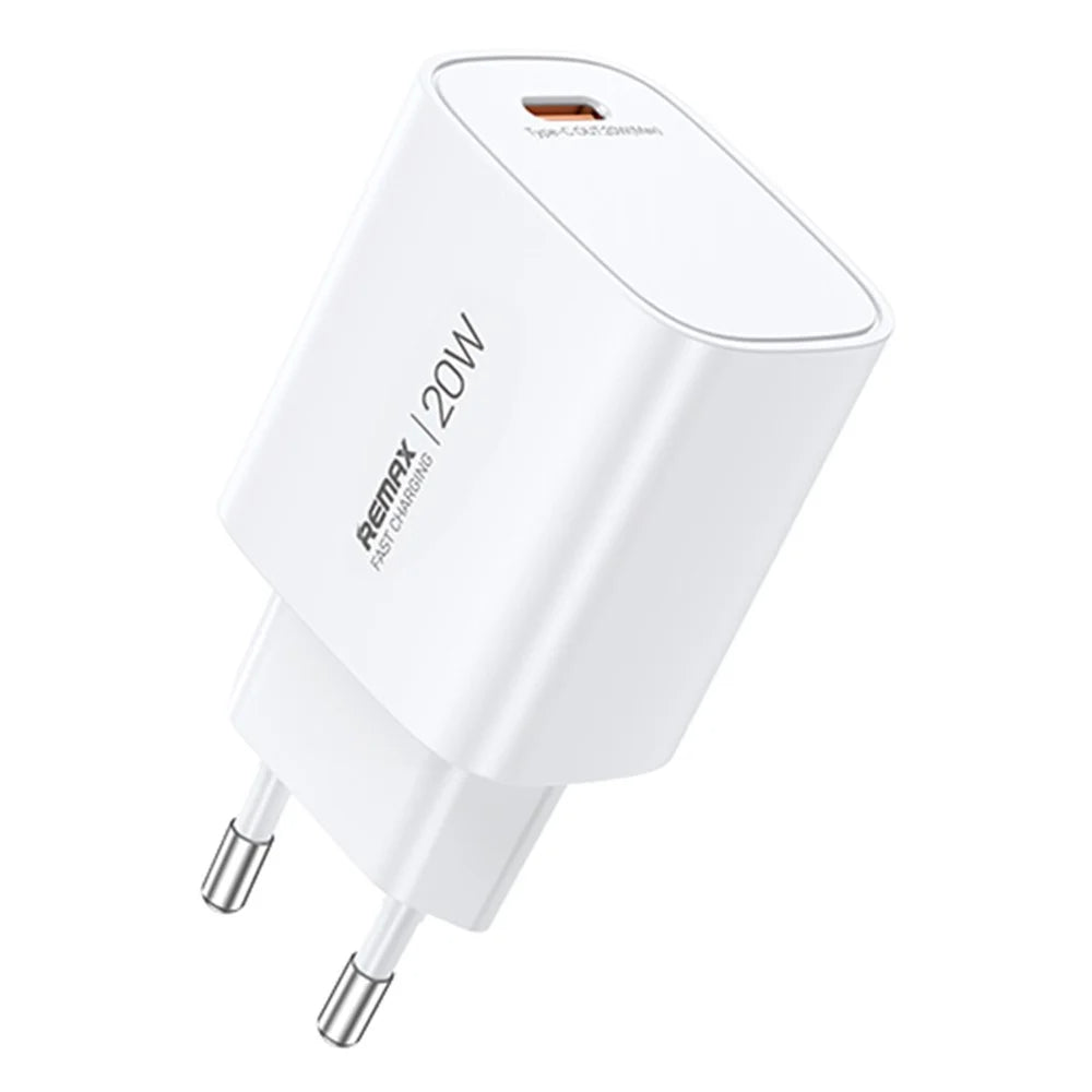 REMAX U187-C20W GaN Fast Charging Adapter Type-C PD 20W Compact Portable Charger - EU Plug - 1