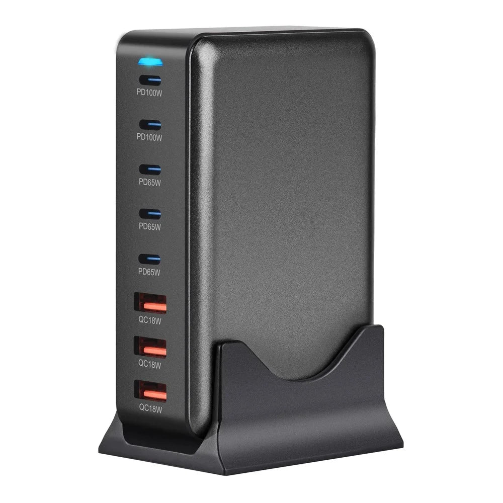 440W GaN Desktop Charger 2 x PD 100W + 3 x PD 65W + 3 x QC 18W 8 Port Fast Charging Station - EU Plug - 2
