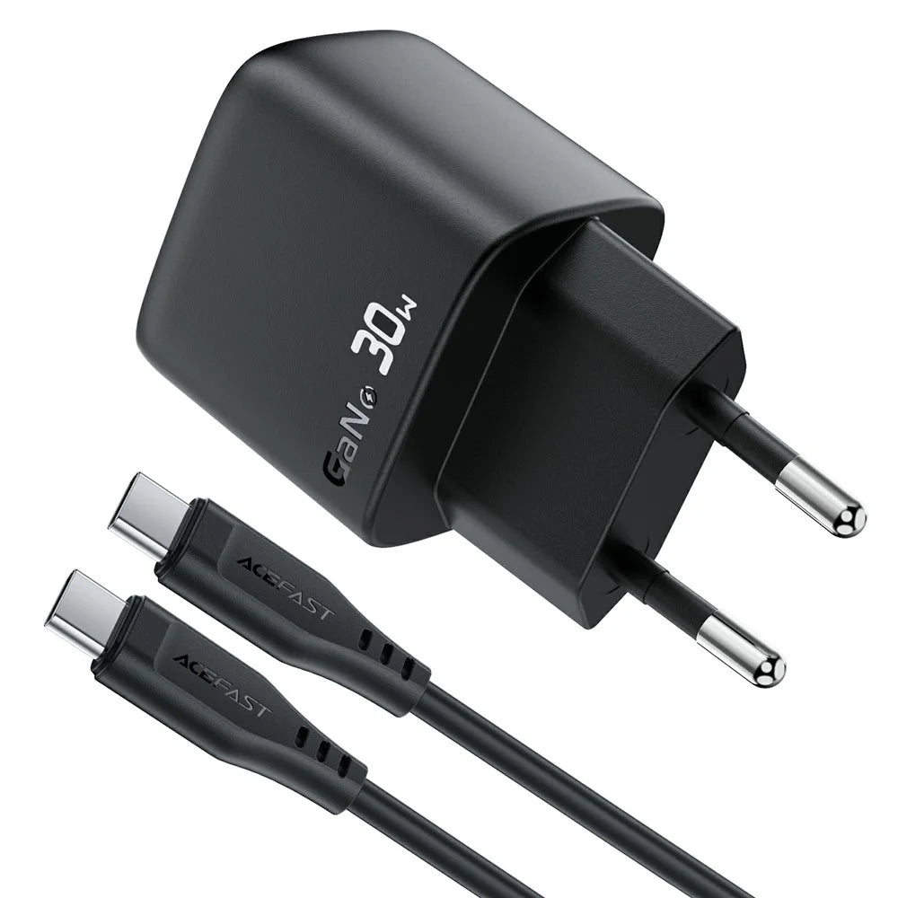 ACEFAST A115 PD 30W GaN USB-C Charger Kit with USB-C Cable LED Display Fast Charger Adapter, EU Plug - 4