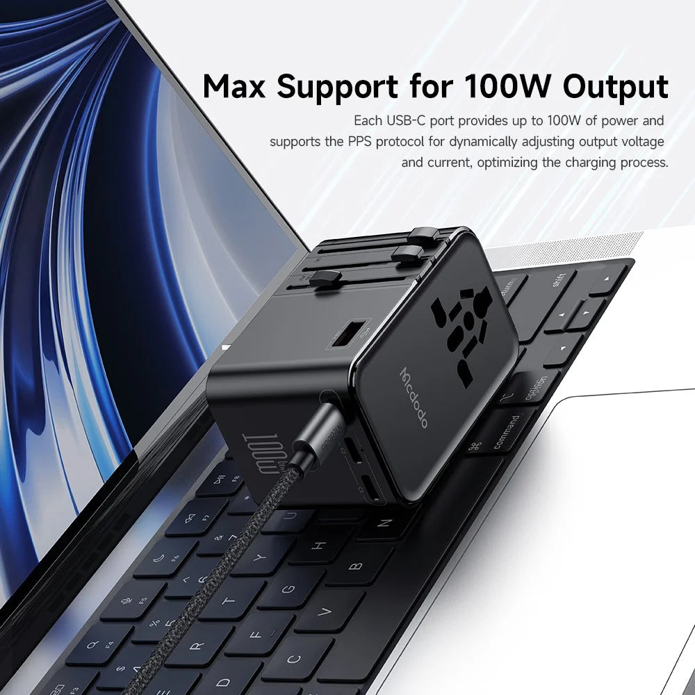 MCDODO CP-6140 MDD G5 Series 100W Universal Travel Adapter Charger 3 USB-C + USB-A Wall Charger Set with Type-C Cable - 4