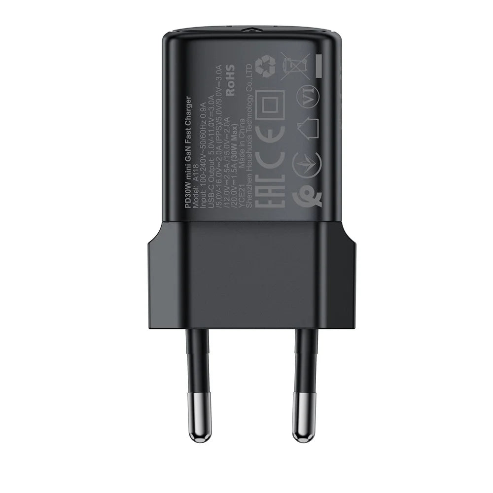 ACEFAST A118 PD 30W USB-C Fast Charger Mini GaN Power Adapter Charging Block - EU Plug - 6