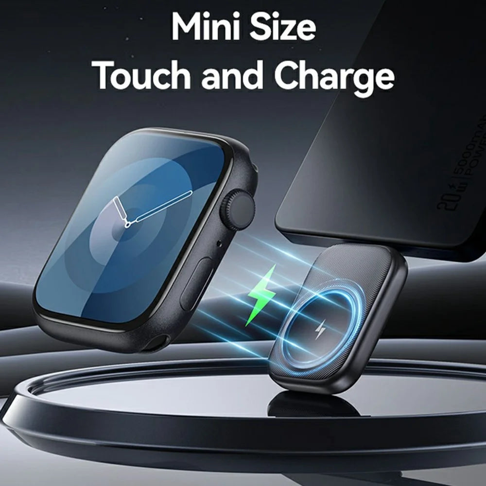 USAMS CD247 Plug and Play Portable 2.5W Wireless Charger Adapter with Type C Plug for Watch - Tarnish - 2