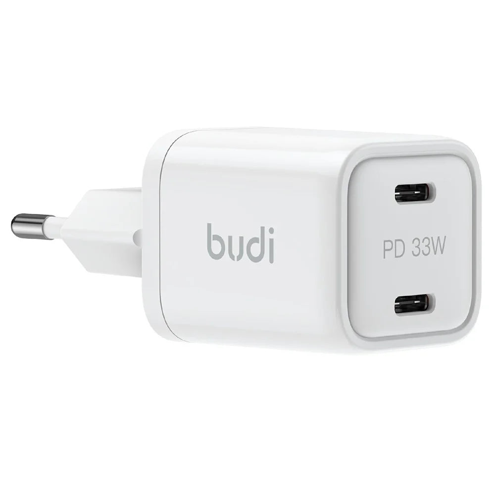 BUDI AC016RETTW 33W Dual USB-C Mini GaN Wall Charger Travel Set with 1.2M 65W USB-C Cable, EU Plug - 4