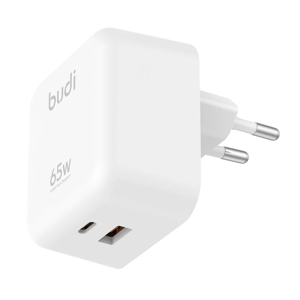 BUDI AC320EW 65W GaN Charger USB-A + USB-C Ports Fast Charging Power Adapter for Laptop / Notebook, EU Plug - 2