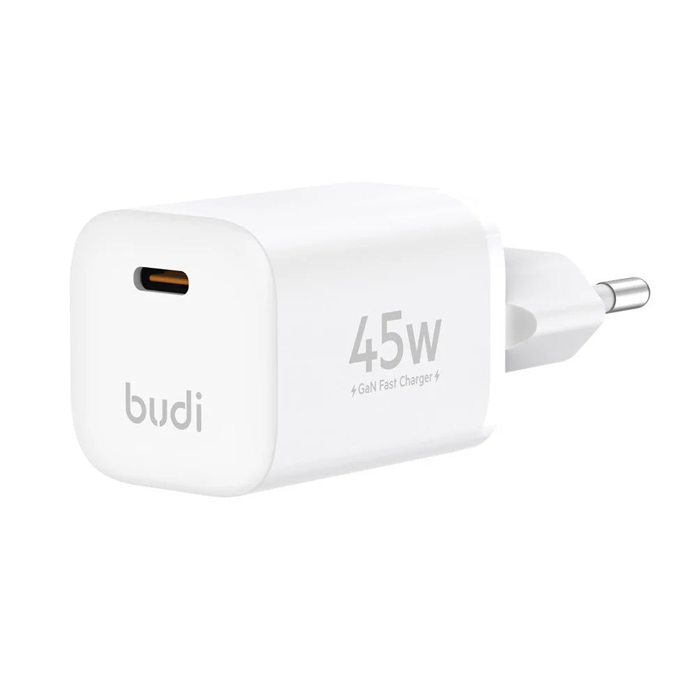 BUDI AC020EW 45W Charger Adapter Single USB-C Port GaN Fast Charging Wall Charger Compact Design, EU Plug - 3