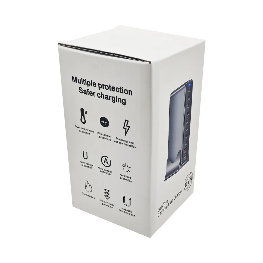 800W GaN Desktop Charger Station Type-C + USB-A Multi Port Fast Charging Power Adapter - US Plug - 4