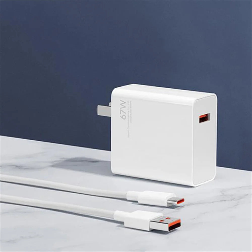 XIAOMI MDY-12-ES 67W Wall Charger with Type-C Charging Cable Travel Charger Set - 6