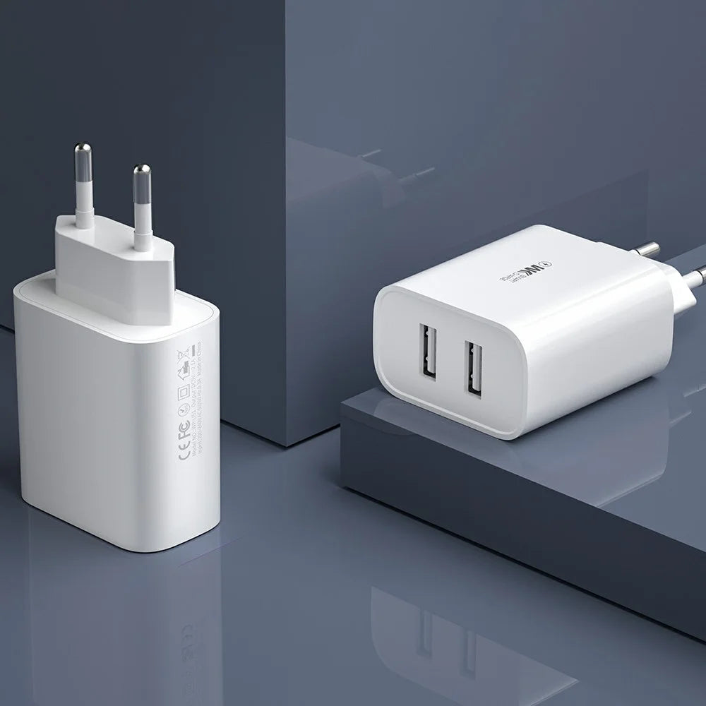WEKOME WP-U51 2.1A Fast Charging Dual USB Port Wall Charger Travel Charger (EU Plug) - 2