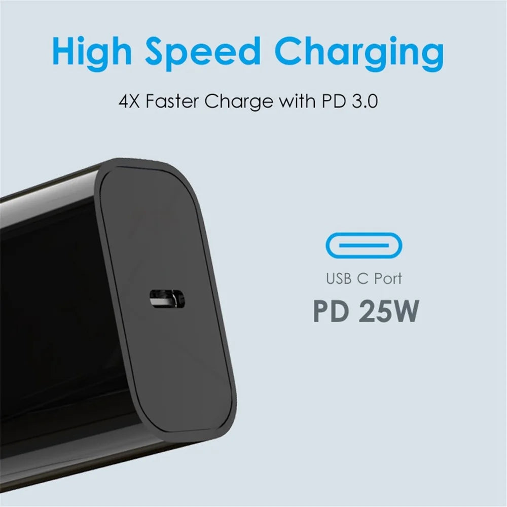 NORTHJO NOPD250601AU PD 25W Type-C Port Fast Charging Adapter Home Travel Wall Charger - AU Plug/Black - 4