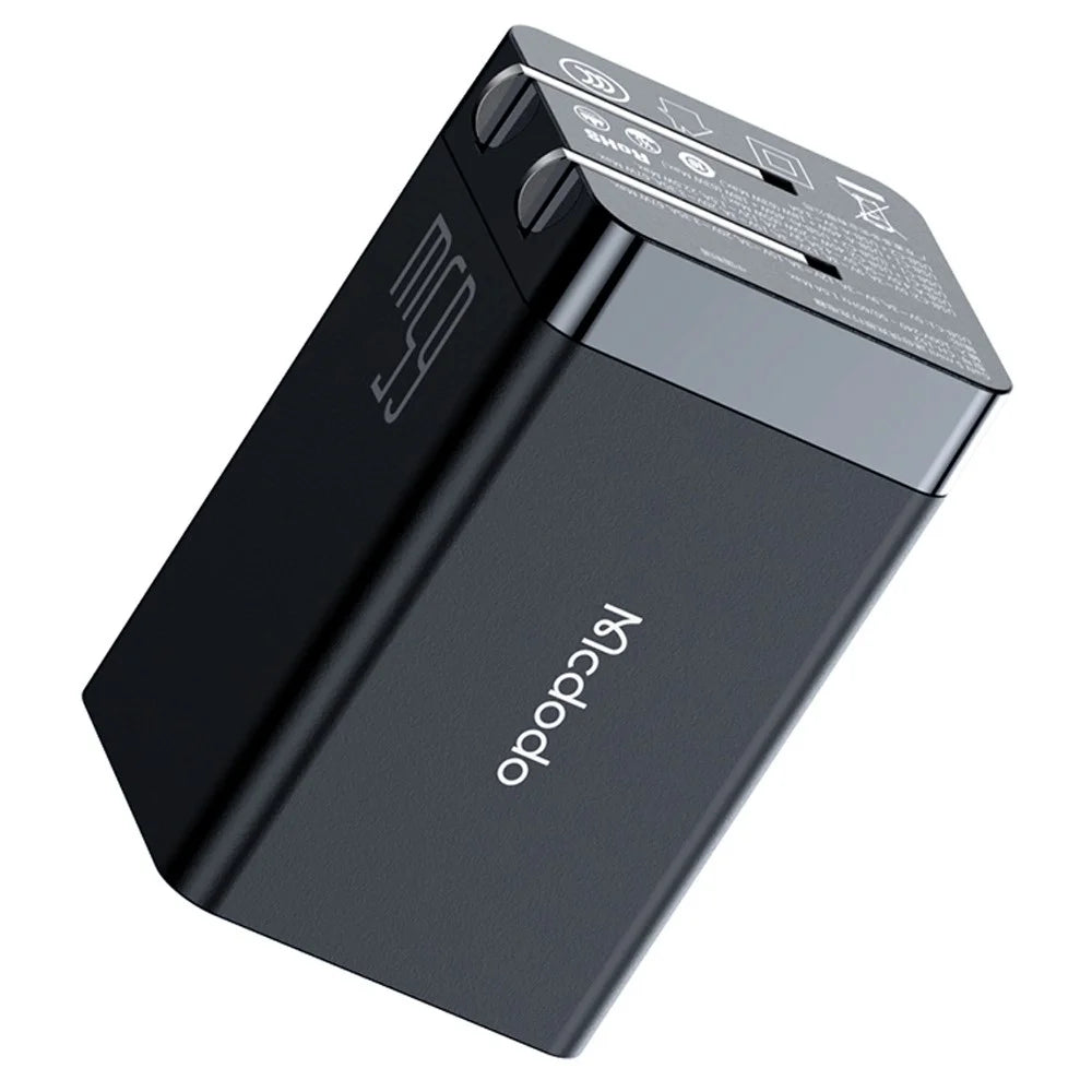 MCDODO MDD 65W GaN5 Mini Fast Charger USB + Dual Type-C Travel Power Adapter - US Plug - 2