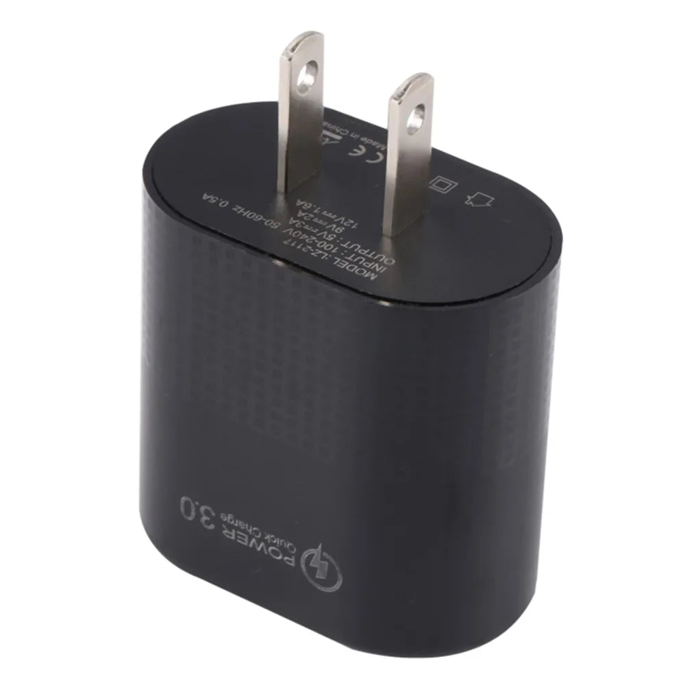 LZ-2117 18W QC3.0 3.1A USB Single Port Wall Charger Phone Tablet Fast Charging Adapter - Black / US Plug - 5