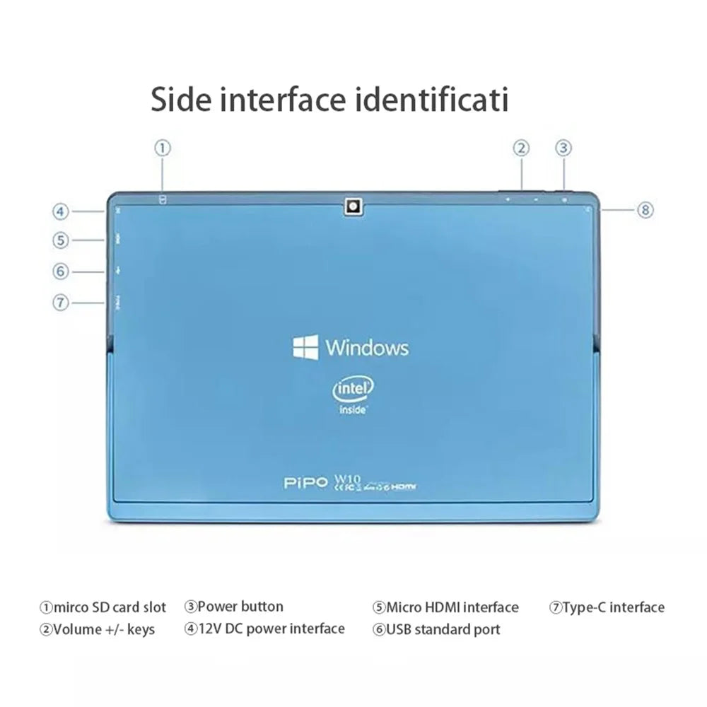 CENAVA W10 Intel N4120 6GB+64GB Tablet with Keyboard 10.1'' Wins10 Mini PC Industrial Computer - Blue - 4