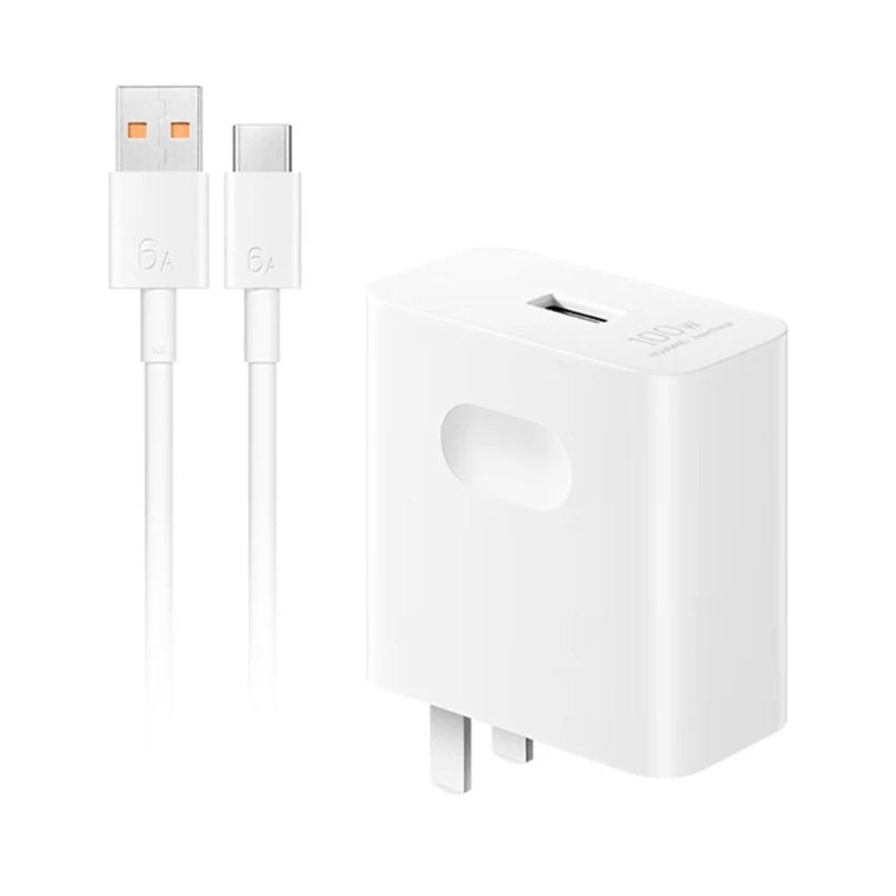 HUAWEI Super Fast Charger 100W Max Cell Phone Wall Charger Block with USB A to USB Type-C Cable (CN Plug) - 1