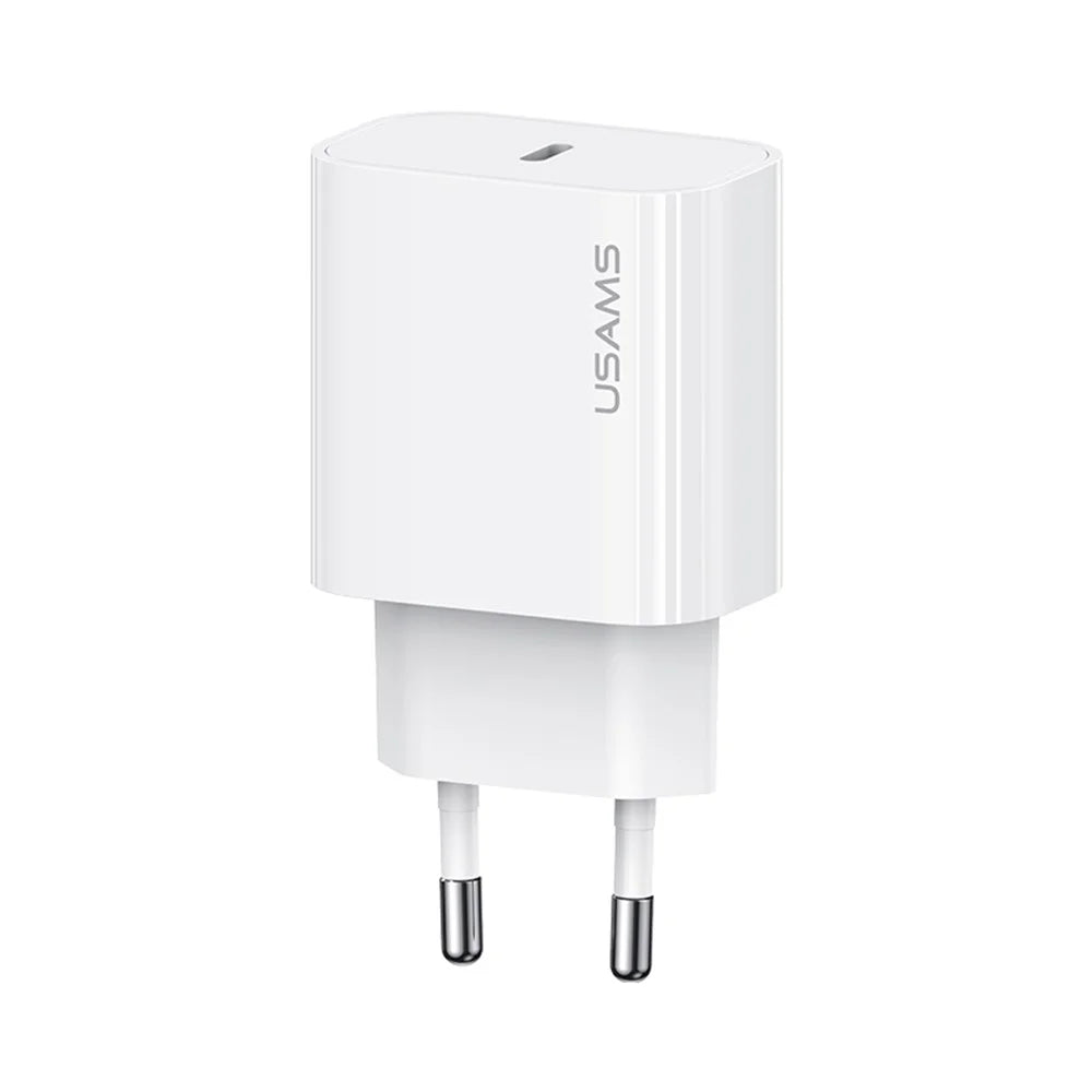 USAMS CC226 T65 PD 20W Fast Charger Power Adapter for iPhone 8-15, EU Plug - 1