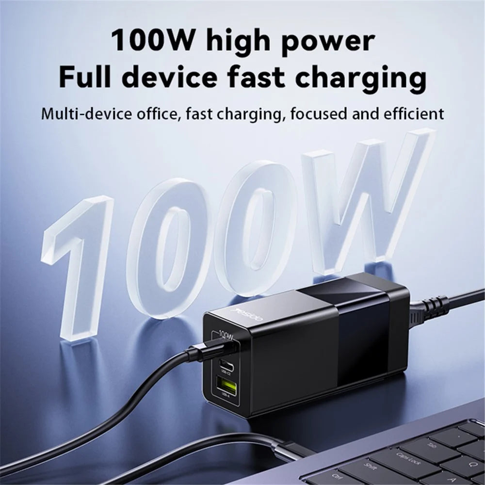 YESIDO YC77 GaN Desktop Charger USB+2 Type-C Charging Station - EU Plug - 6