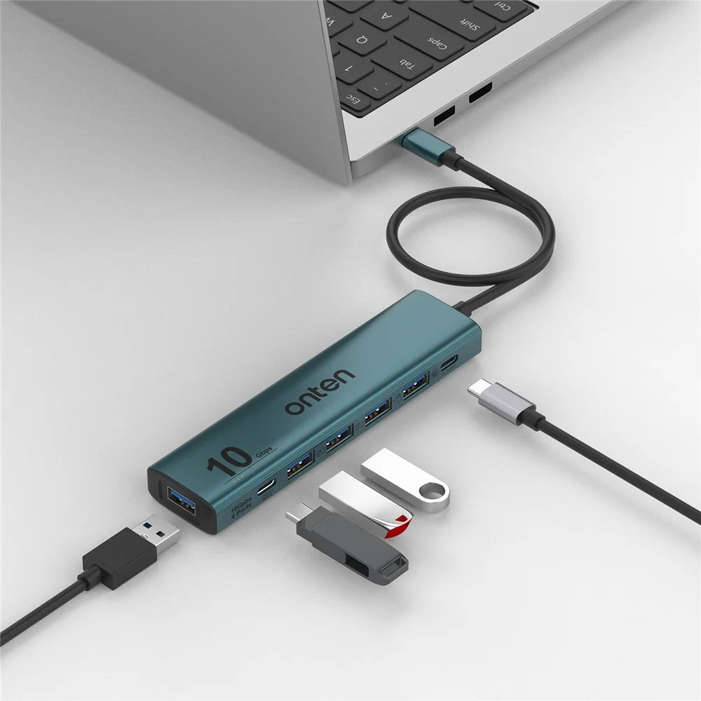 ONTEN UC615 USB-C Hub 4 x USB3.2 Gen2 + 2 x USB-A + USB-C Power Port Adapter - 3