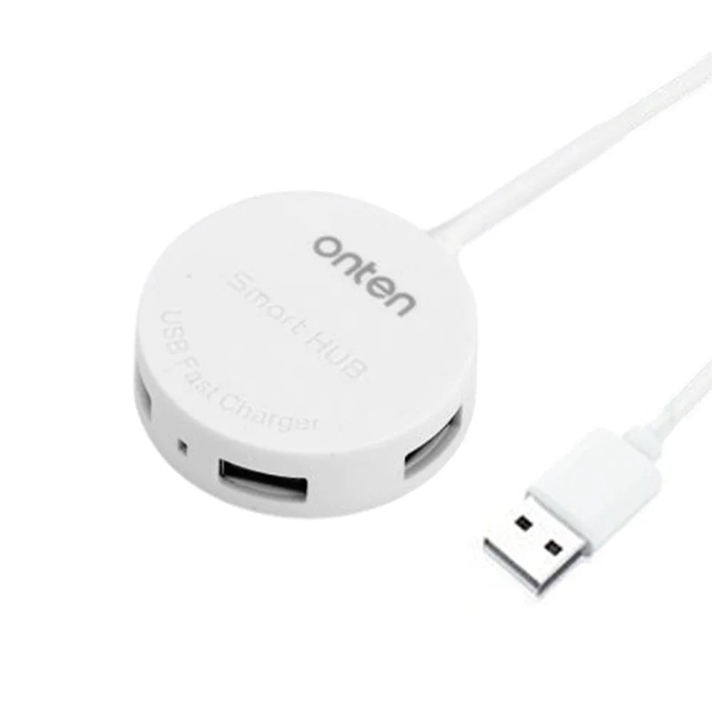 ONTEN OTN-5208 USB2.0 to 4 Port USB2.0 Hub OTG Adapter with Micro USB Power Supply Port - White - 1