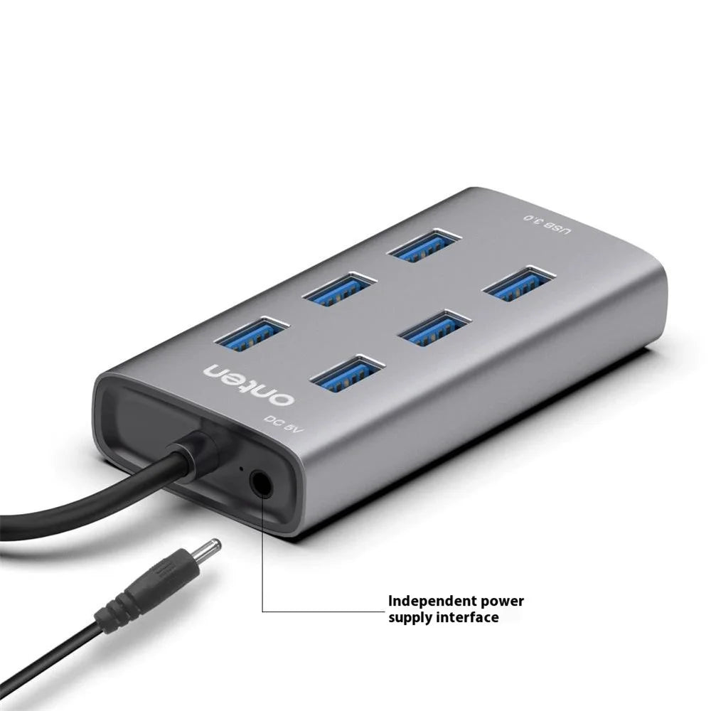 ONTEN 8108 Computer 7 Port USB 3.0 Hub Aluminum Alloy Multi USB Expansion Splitter - 2