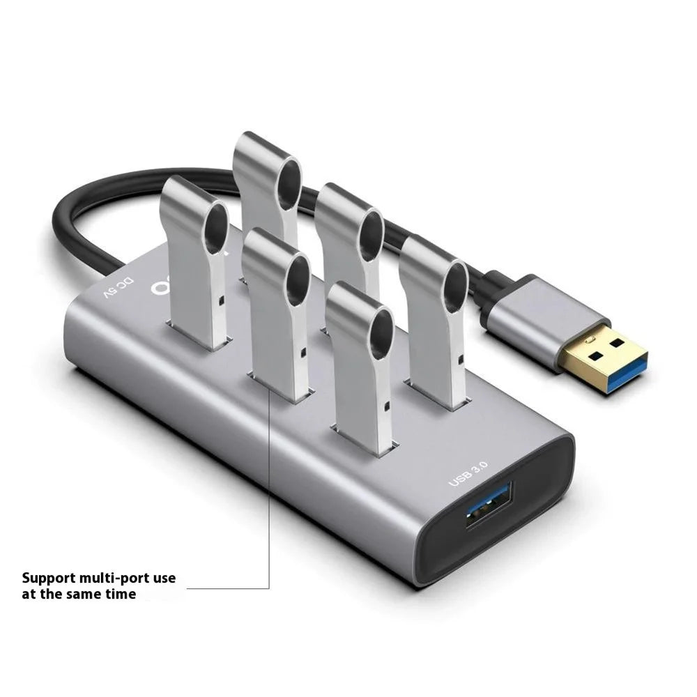 ONTEN 8108 Computer 7 Port USB 3.0 Hub Aluminum Alloy Multi USB Expansion Splitter - 4